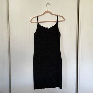 Dark grey knit midi tank dress